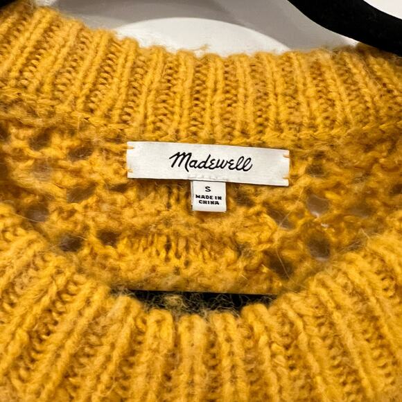 Madewell Womens Mustard Chunky Knit Crewneck Sweater Size Small‎ - Picture 4 of 10